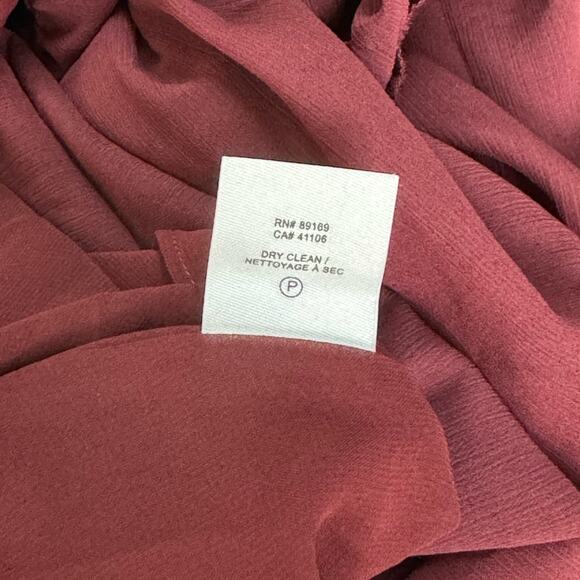 DEREK LAM 10 CROSBY Burgundy Junia Ruched Sleeveless Midi Dress Women’s - Picture 11 of 13